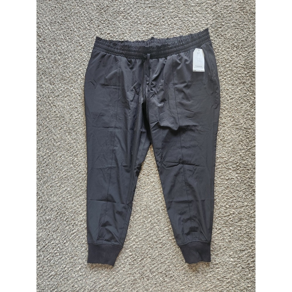 Time and Tru Black Track Jogger Pants Maternity